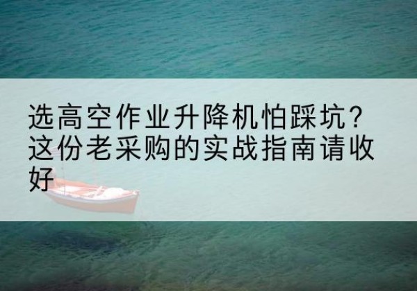 闵行区高空作业升降机厂家推荐-选高空作业升降机怕踩坑？这份老采购的实战指南请收好