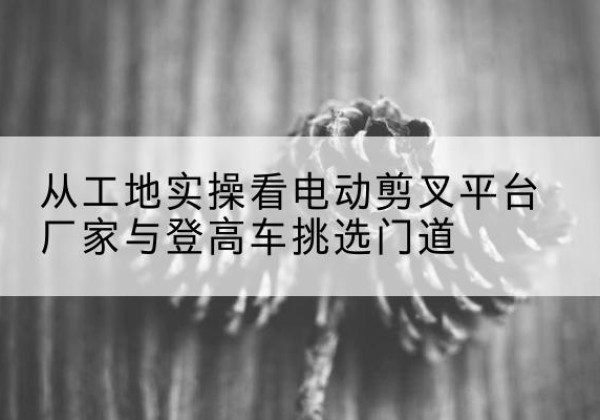 闵行区电动剪叉升降平台厂家-从工地实操看电动剪叉平台厂家与登高车挑选门道